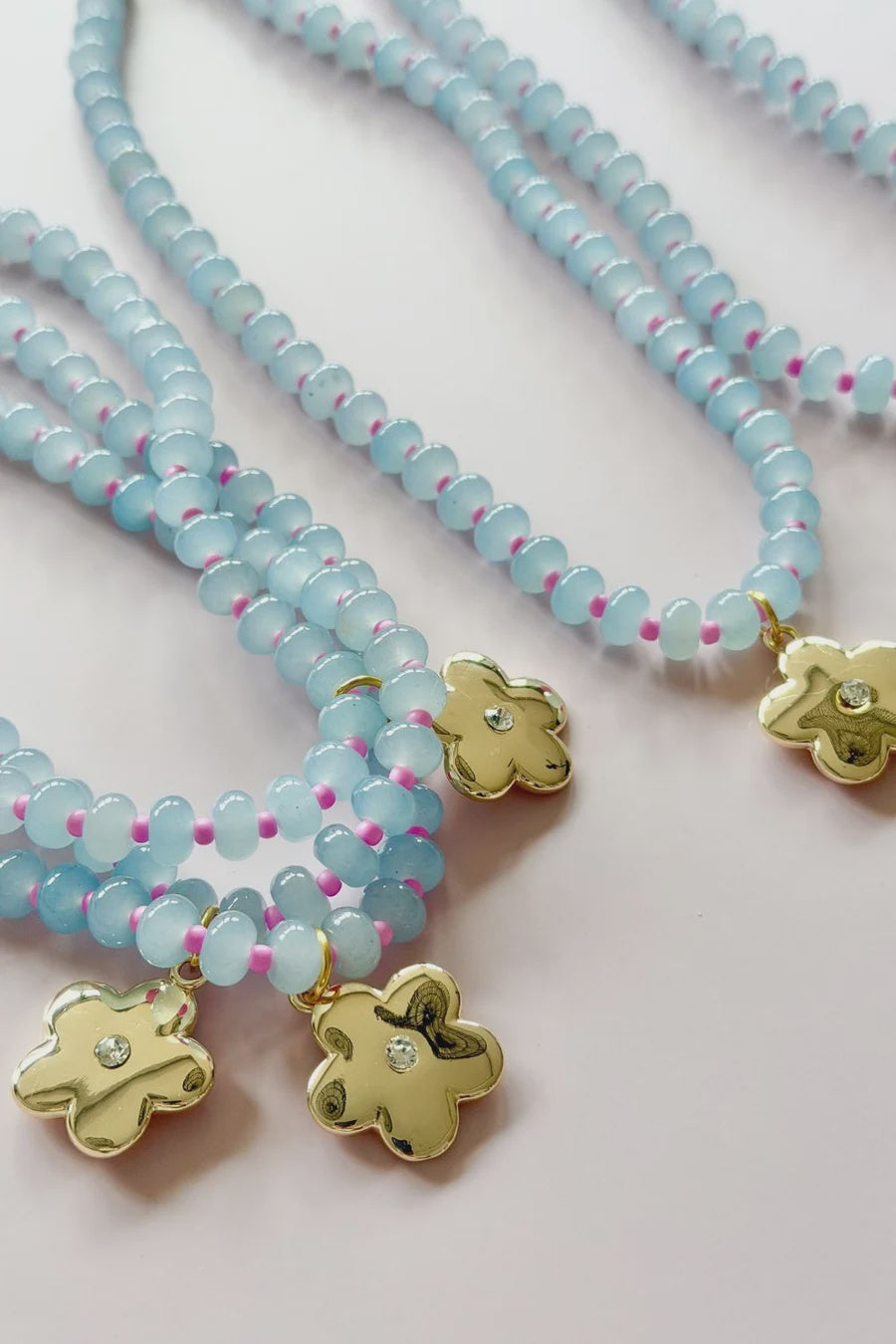 Pale Grey Gem Necklace