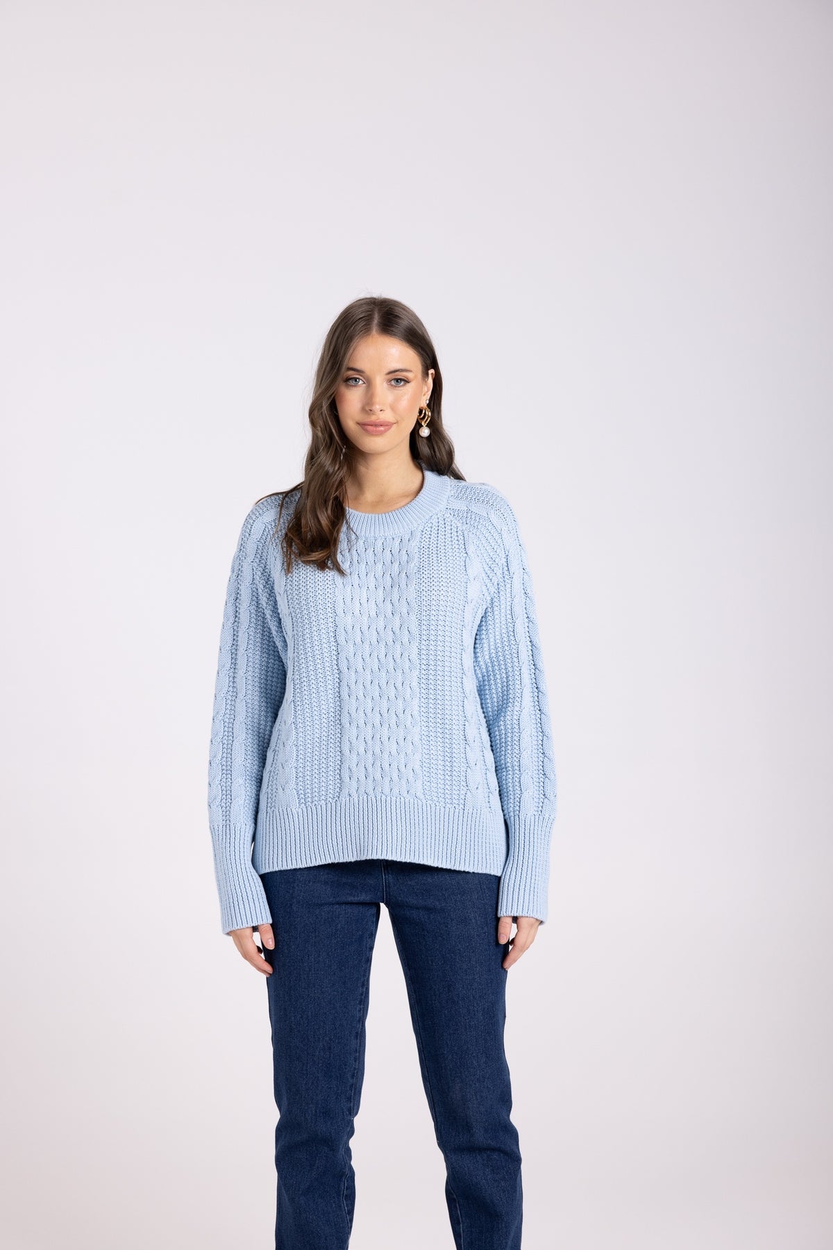 Cable Knit Powder Blue