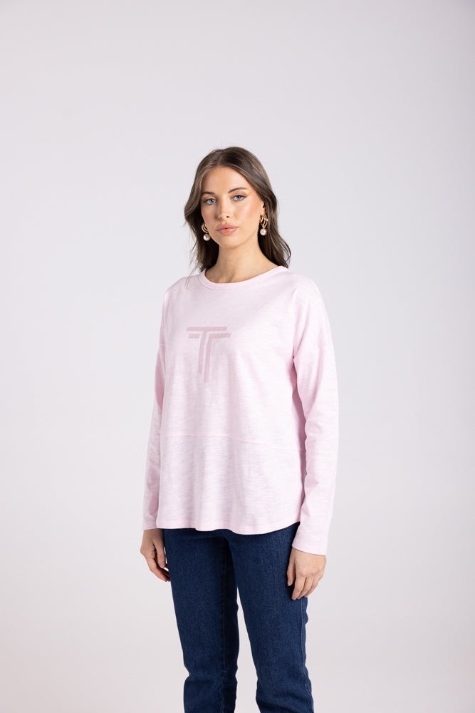 Crew Long Sleeve Tee Pink
