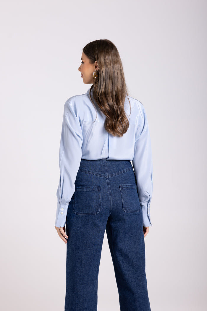 Silk Shirt Powder Blue
