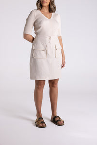 Linen Tweed Short Skirt