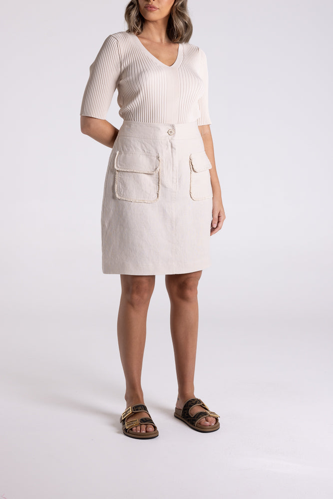 Linen Tweed Short Skirt