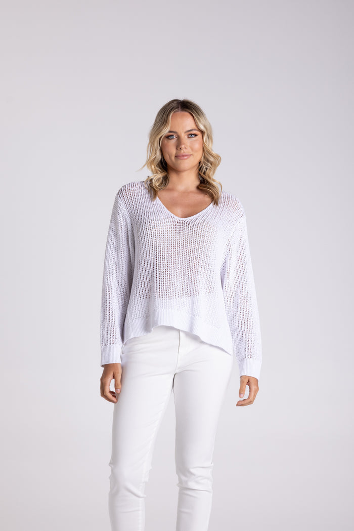 Tape V Neck Sweater