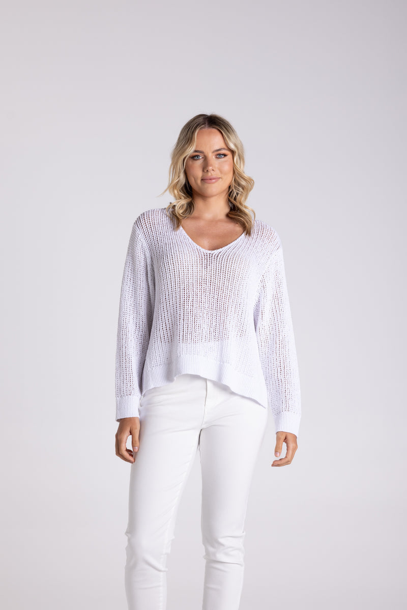 Tape V Neck Sweater