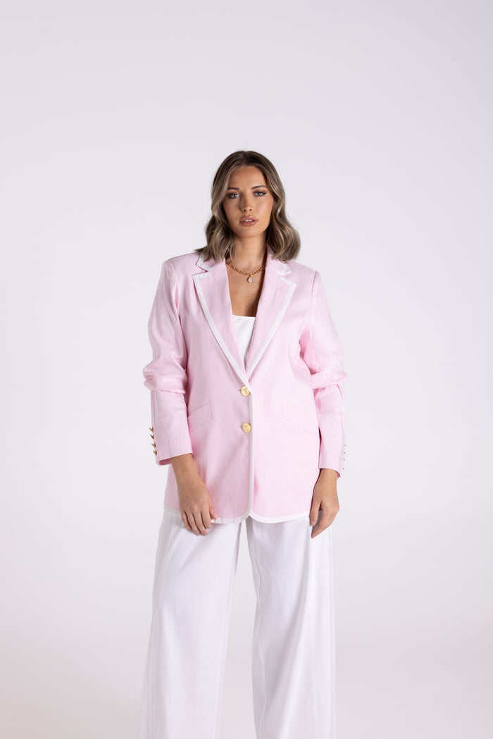 Pink Blazer w Trim