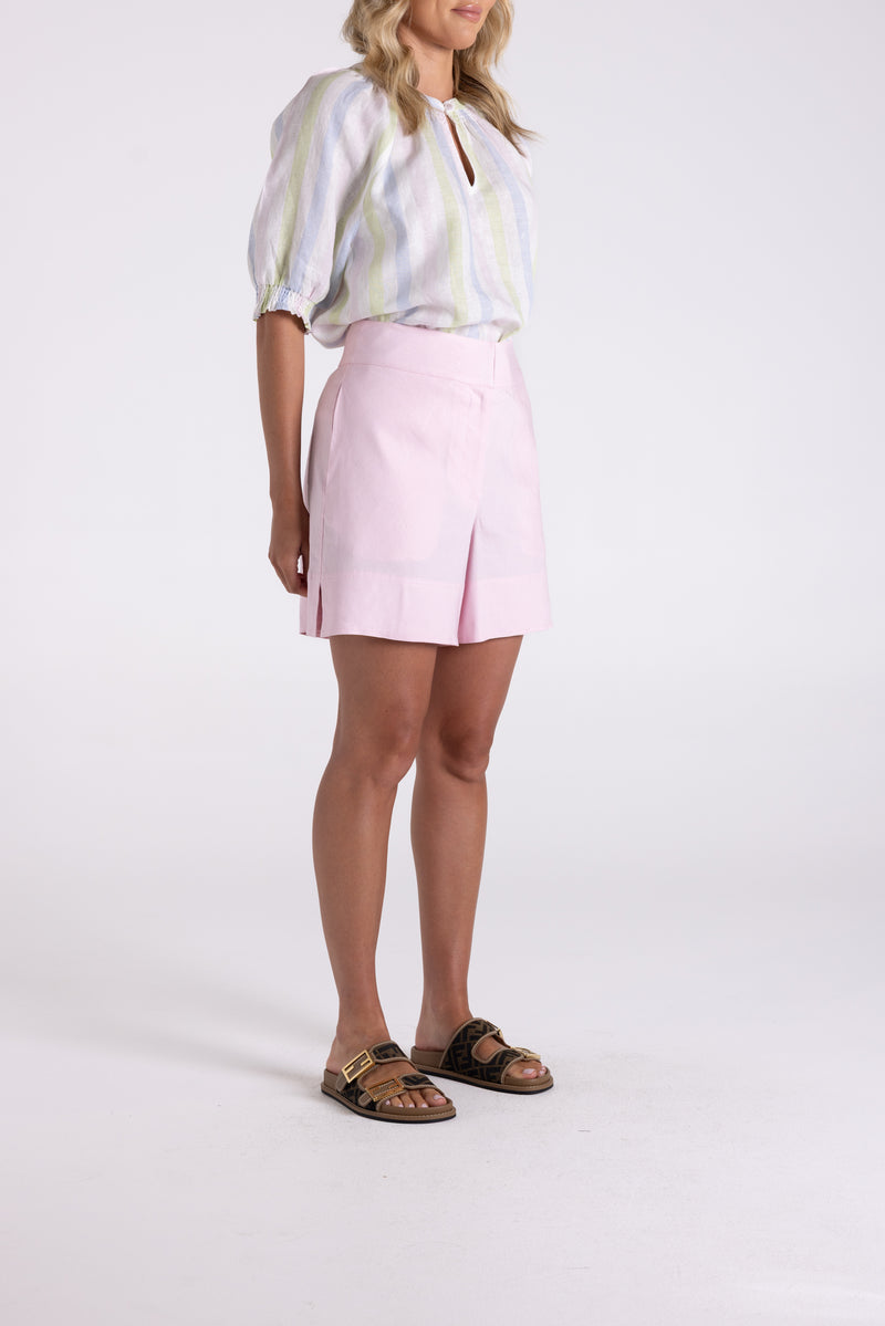 Linen Shorts Pink