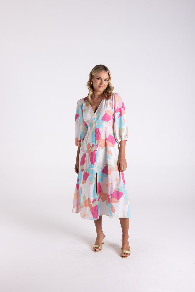 Anna Print Midi Dress