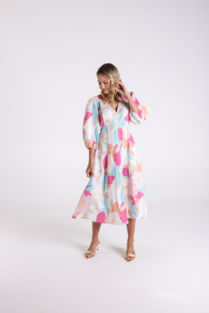 Anna Print Midi Dress