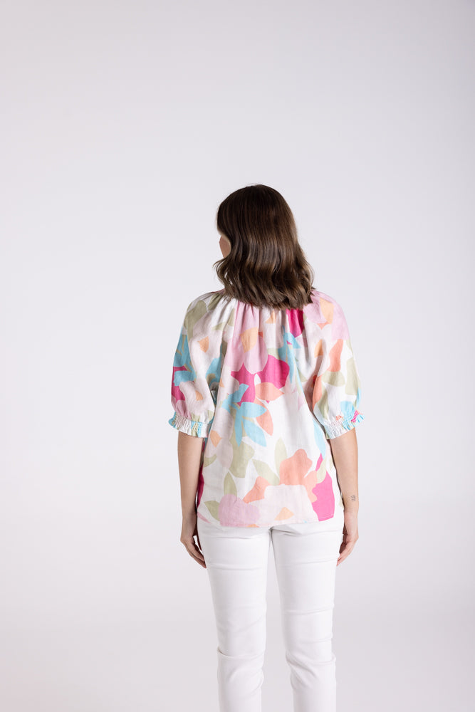 Anna Print Keyhole Top