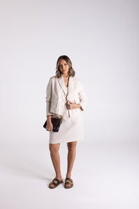 Fringed Cropped Jacket Natural