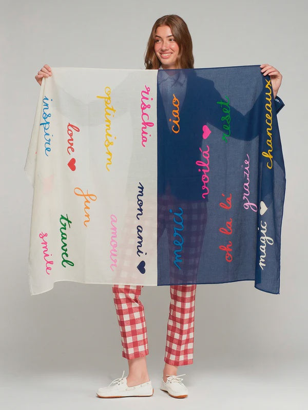 Foulard Multi Words Scarf