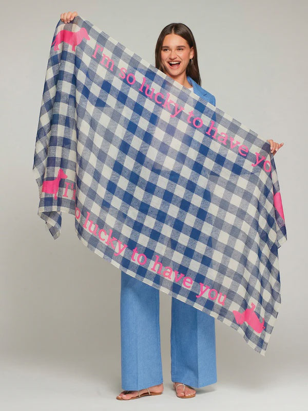 Gingham Dog Scarf