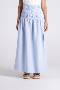 Gathered Midi Skirt Cornflower