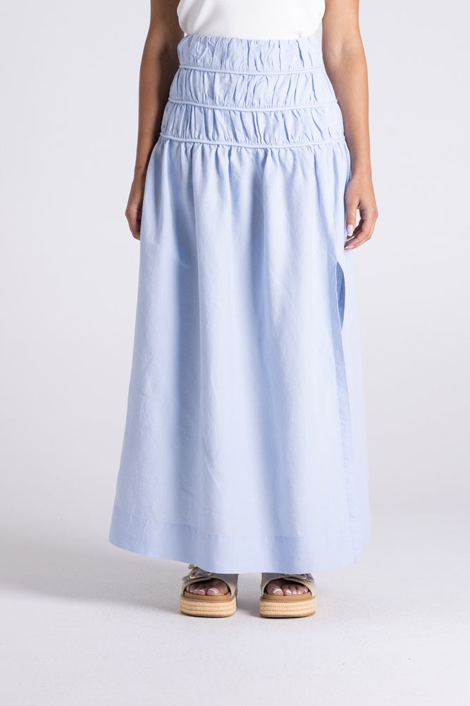 Gathered Midi Skirt Cornflower