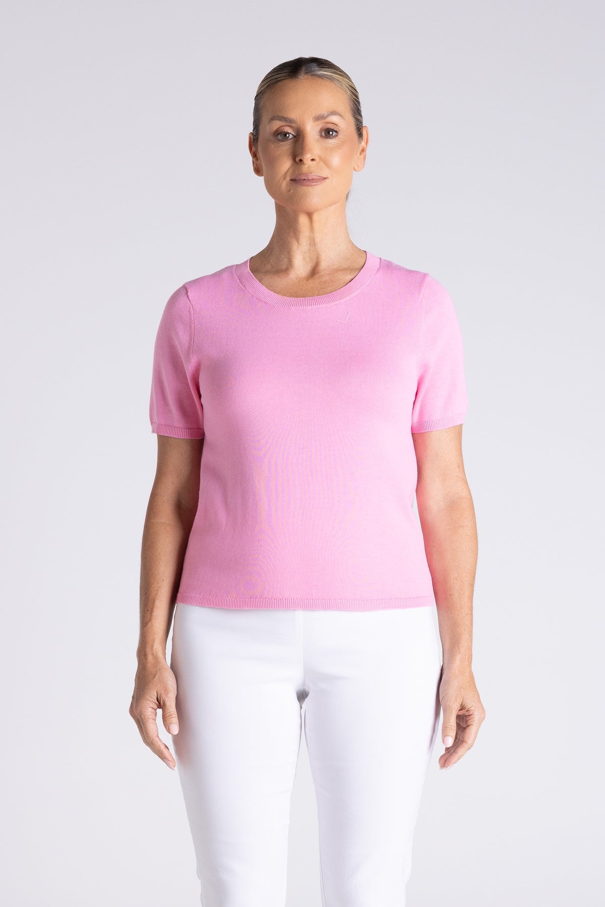 Cotton Knit Shirt Fluro Pink