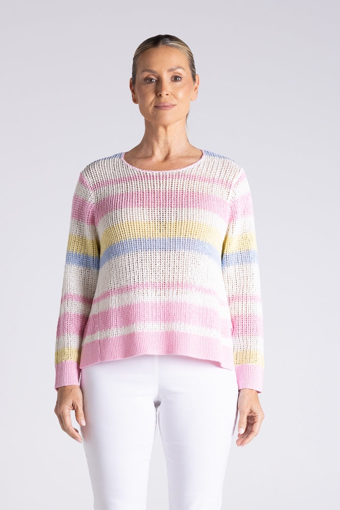Stripe Tape Yarn Knit Multi