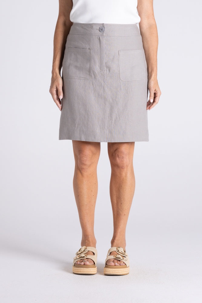 Tweed Linen Skirt Dove