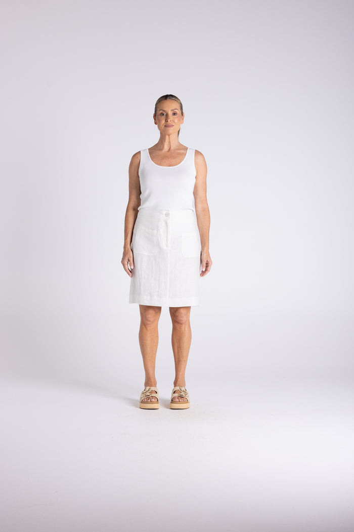 Tweed Linen Skirt Milk