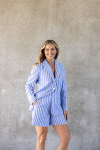 Amelia Stripe Blazer Blue White