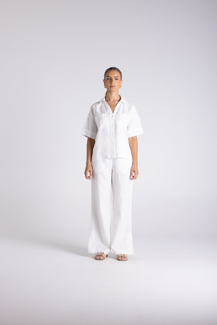Olivia Short Sleeve Shirt White