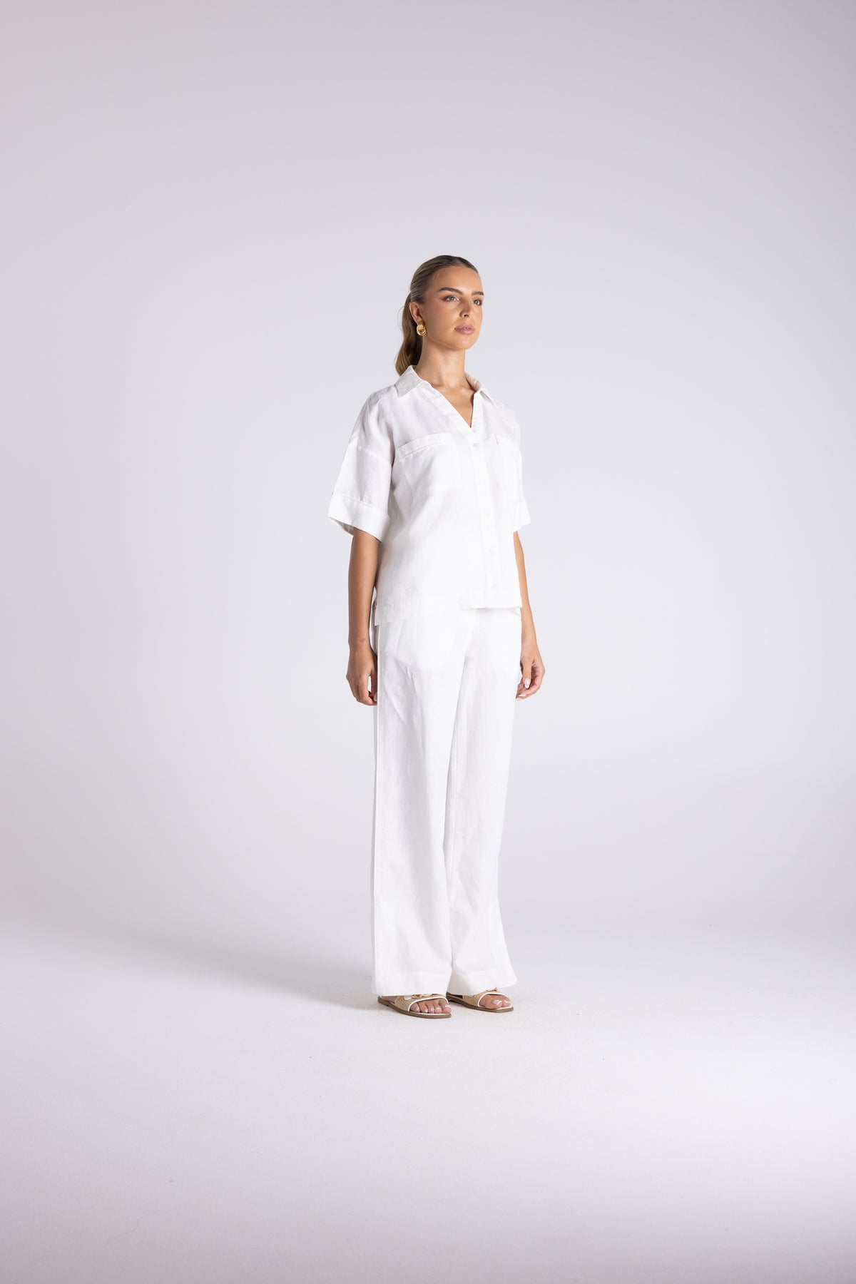 Olivia Short Sleeve Shirt White