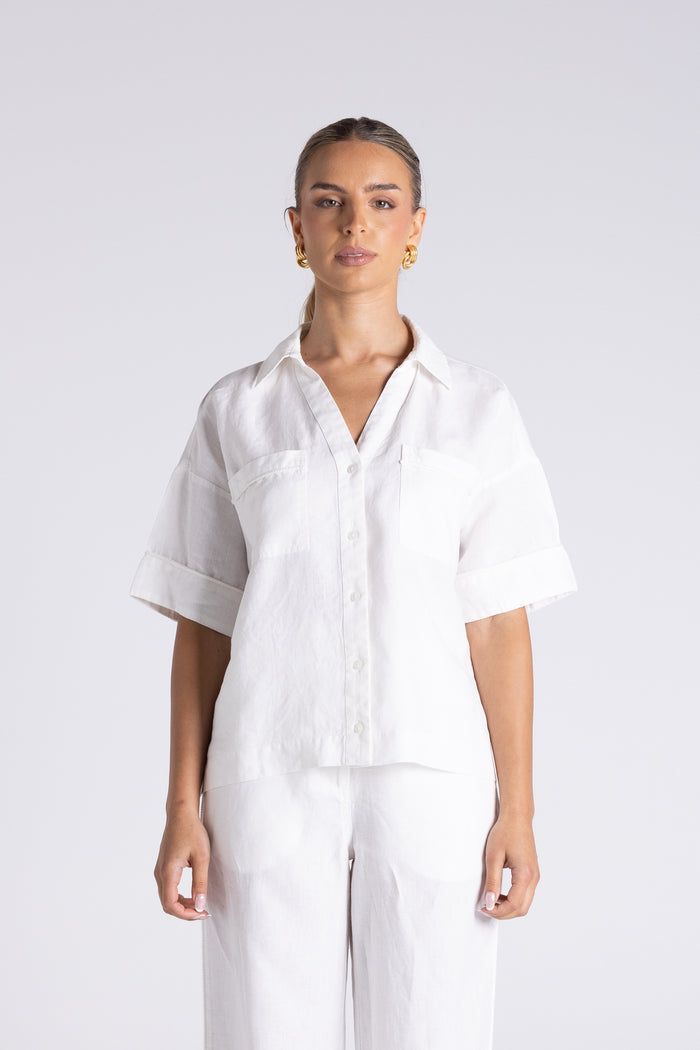 Olivia Short Sleeve Shirt White
