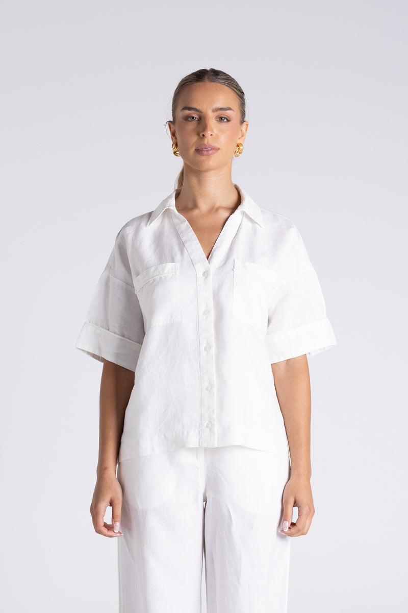 Olivia Short Sleeve Shirt White