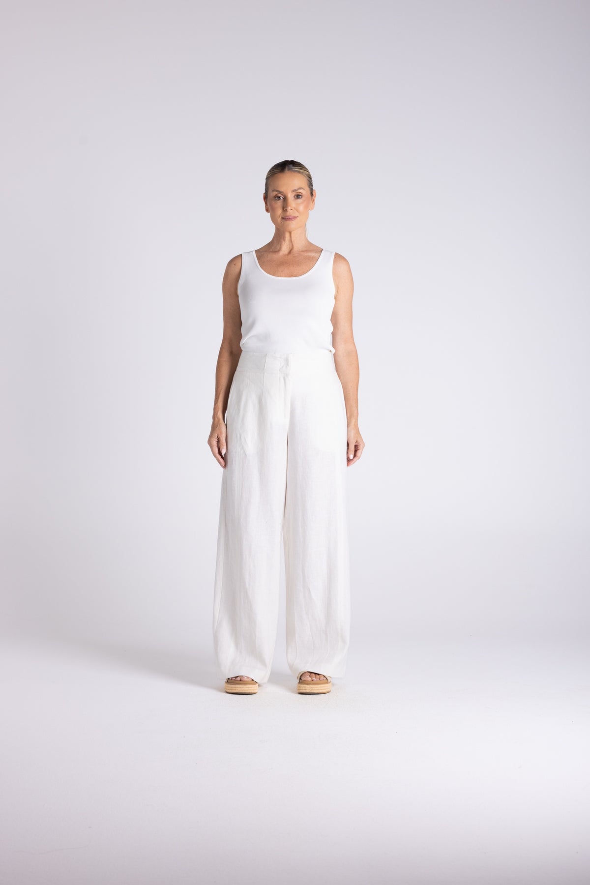 Abby Wide Leg Pant Milk
