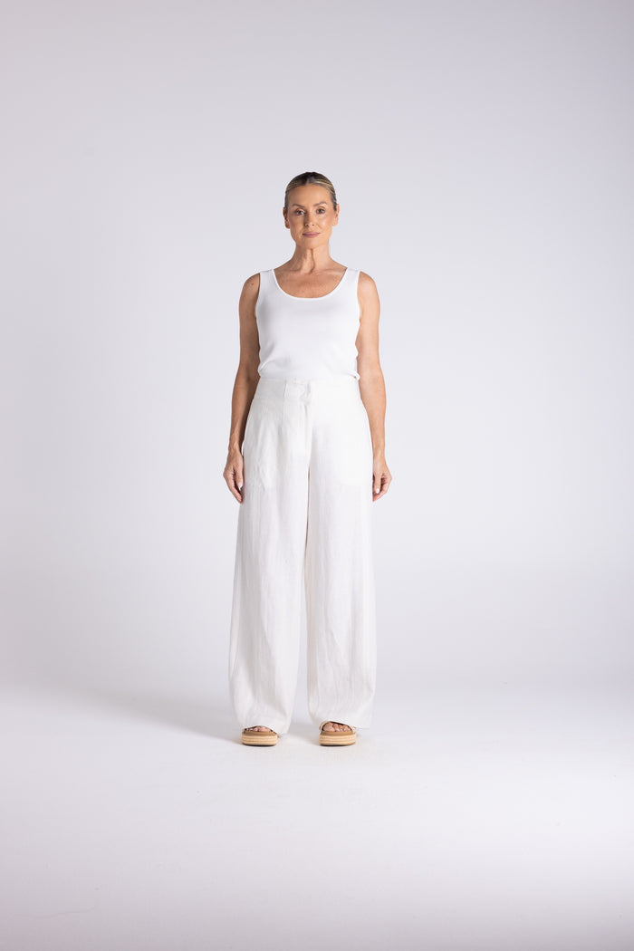 Abby Wide Leg Pant Milk