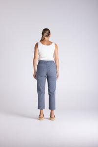 Mini Stripe 7/8 Slim Jean Navy White