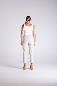 Mini Stripe 7/8 Slim Staw White