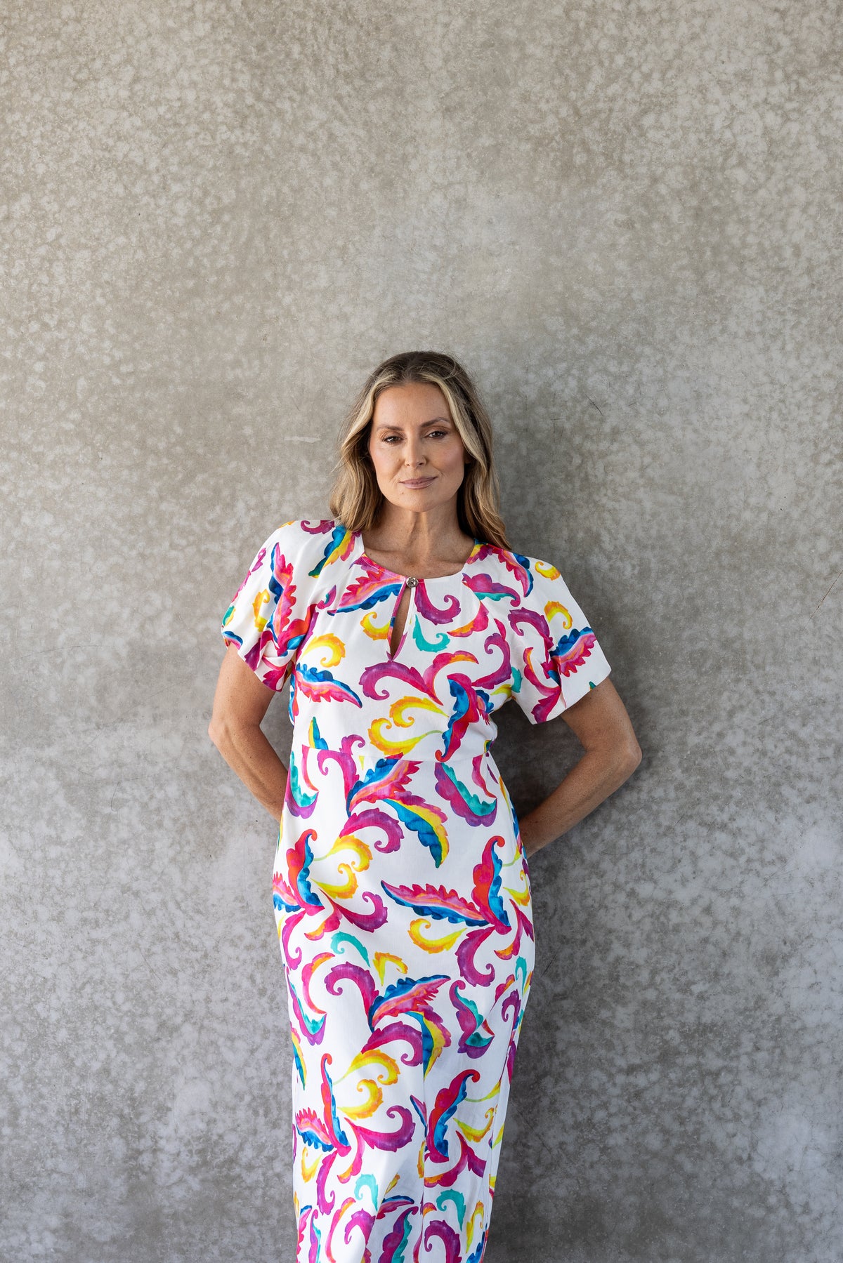 Carnival Print Midi Dress