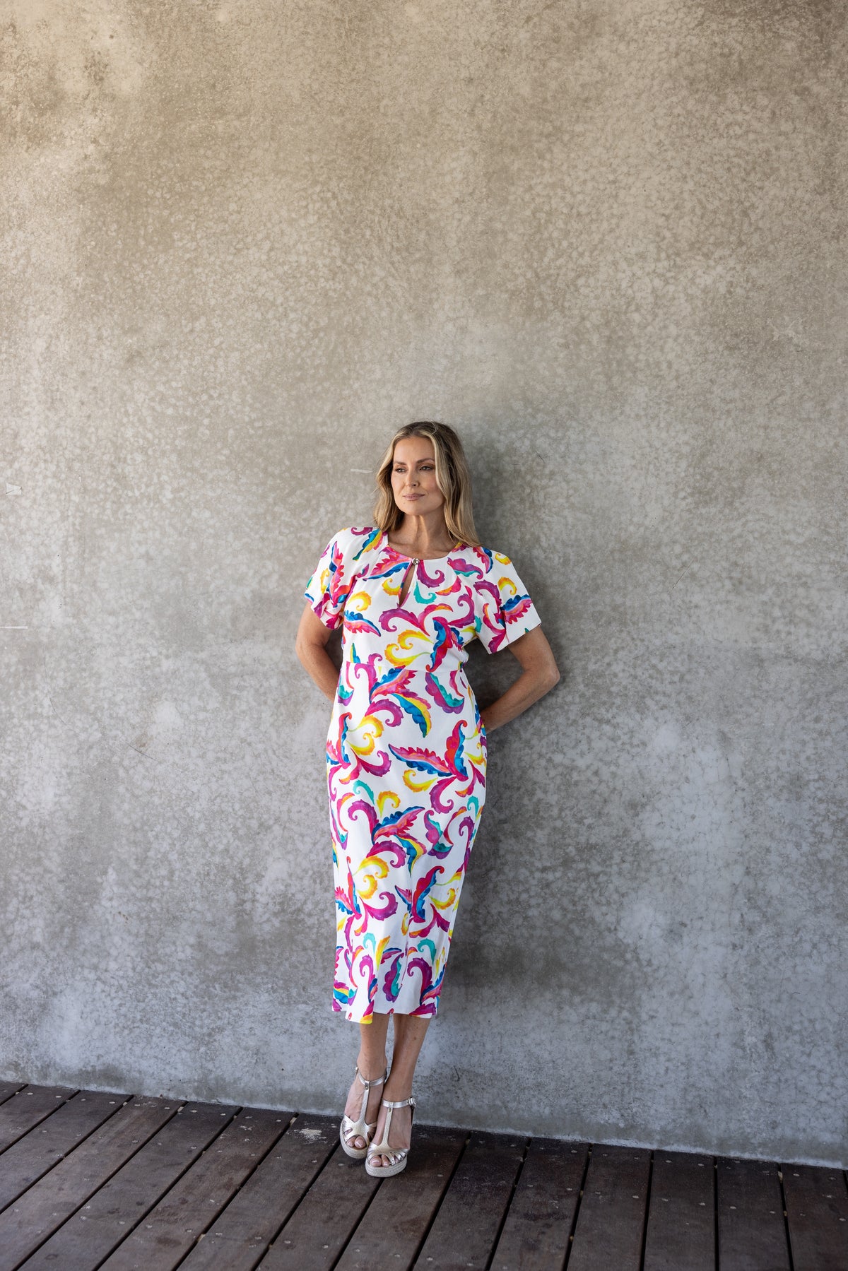 Carnival Print Midi Dress