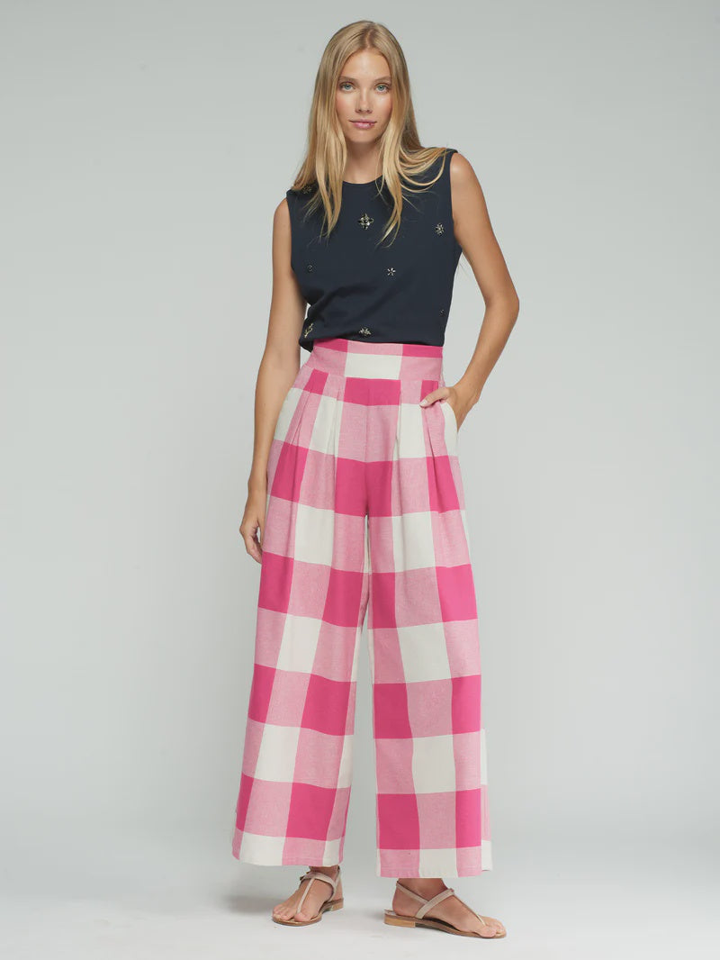 Marian Pink Gingham Pants