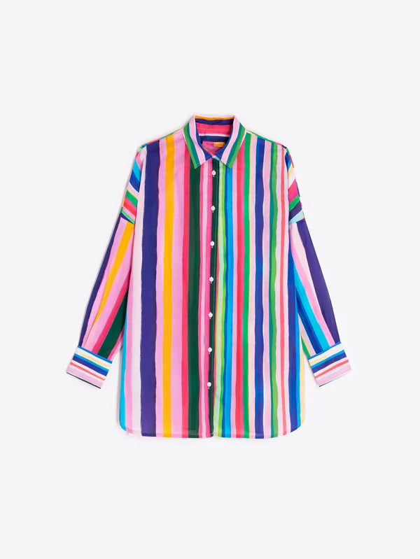 Mia Voile Multi Colour Stripes Shirt