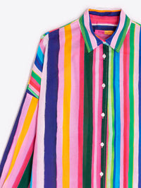 Mia Voile Multi Colour Stripes Shirt