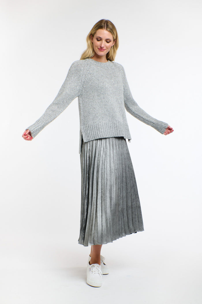 Metallic Skirt Pewter