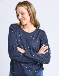 Kaja Long Sleeve Tee Navy