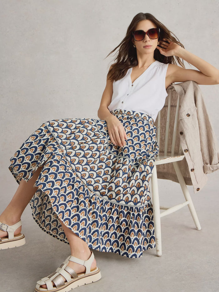 Ariel Print Midi Skirt