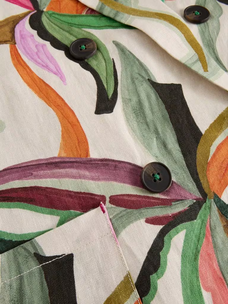 Sasha Linen Blazer Print