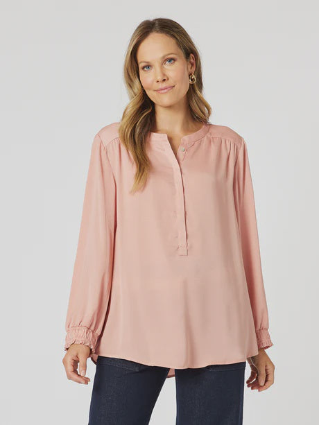 Luxe Nehru Top Peach