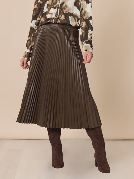 Florence Pleat Skirt Espresso