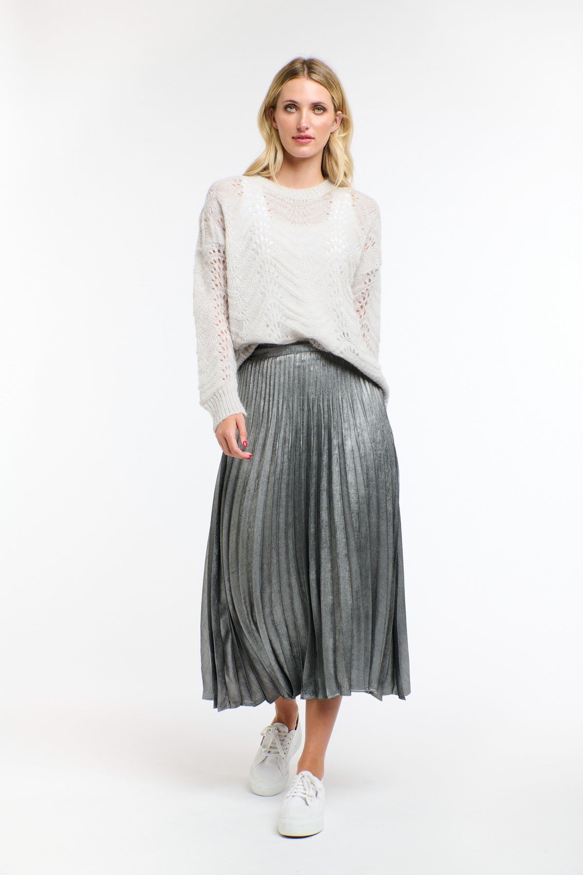 Metallic Skirt Pewter