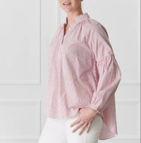 Kell Stripe Shirt Red O/S