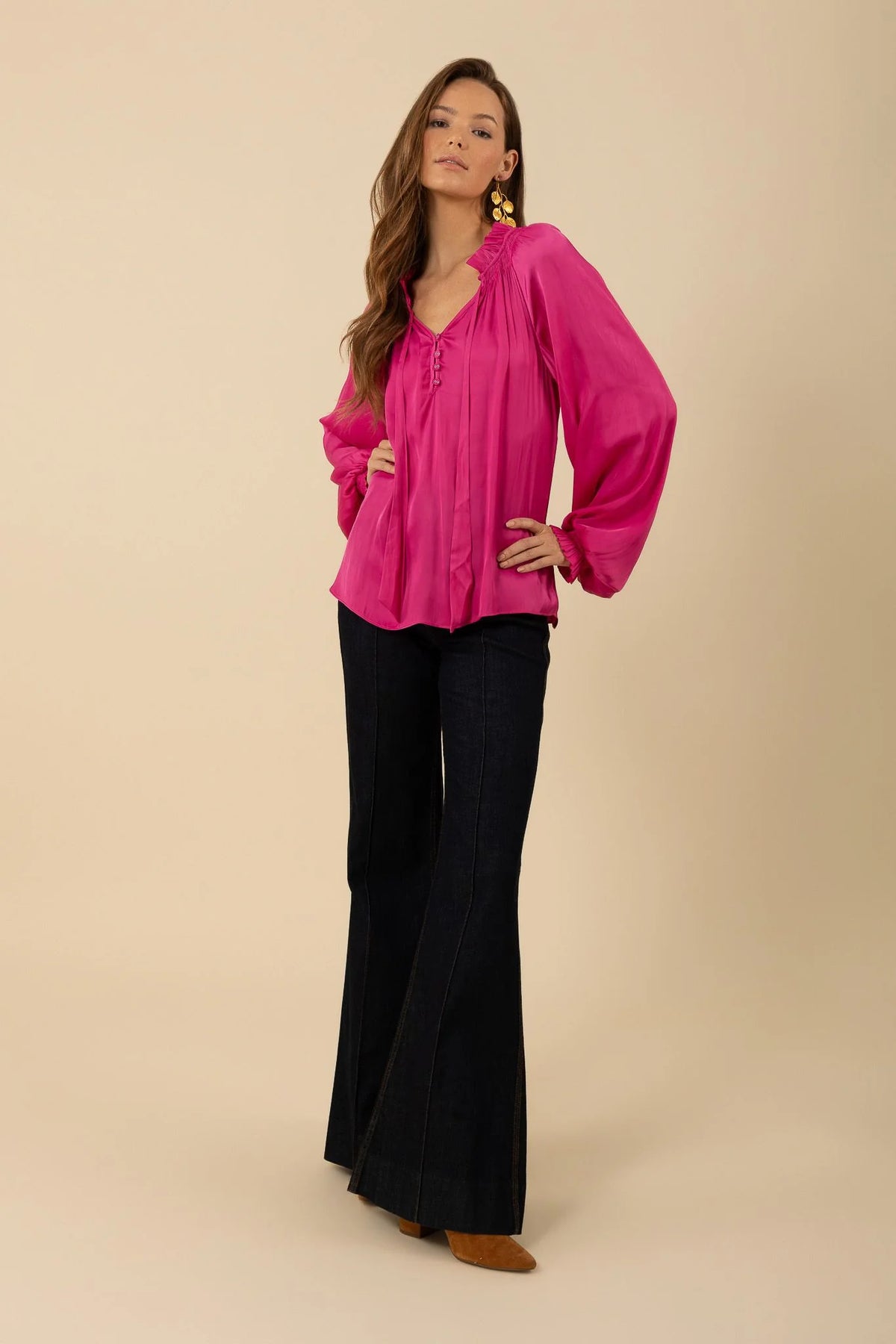 Sarai Solid Fuschia Top