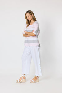 Paros Stripe Top Pink