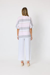 Paros Stripe Top Pink
