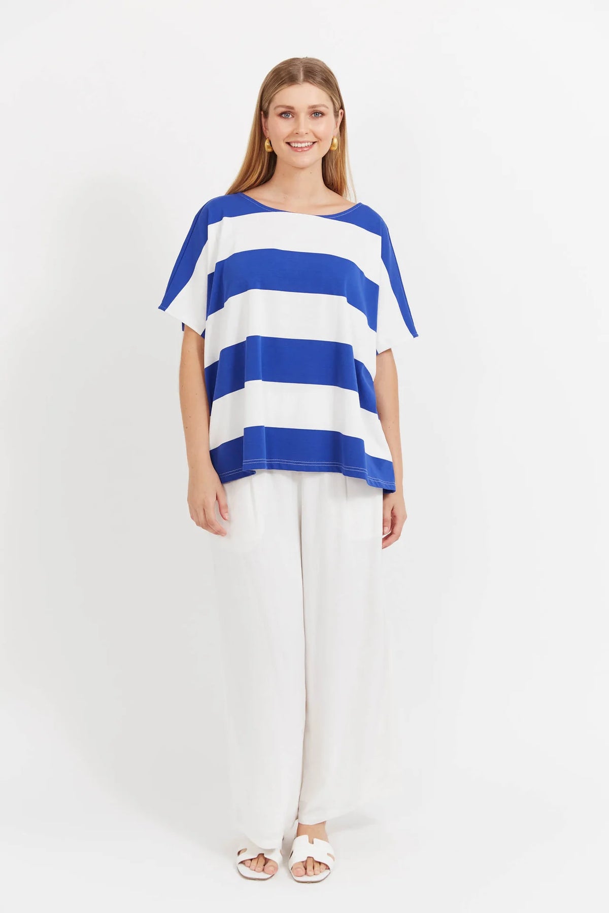 Jardin Stripe Shirt Blue O/S