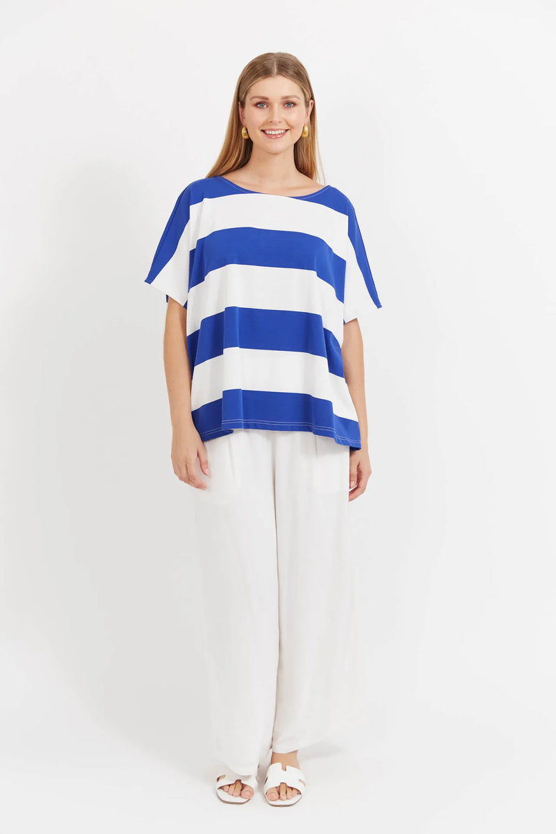 Jardin Stripe Shirt Blue O/S