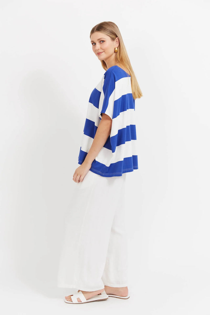 Jardin Stripe Shirt Blue O/S